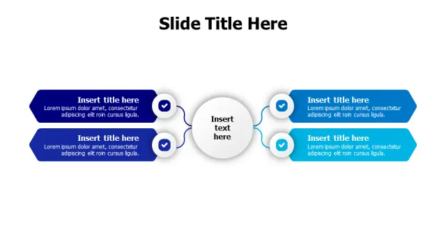 4-Point Diverging Arrow Hub Infographic | PPT Design
