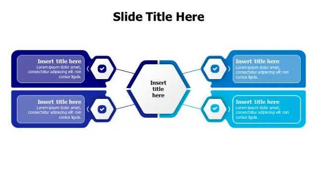 4-Point Hexagon Process Flow Diagram | PPT Design