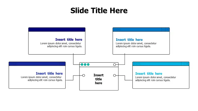 5-Point Connected Network Mind Map | Branching | PPT Design