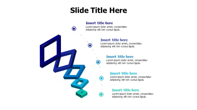 Five Step 3D Cube Cascade Infographic | 3D | PPT Design
