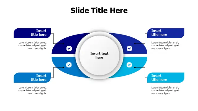 4-Point Oval Branching Process Diagram | PPT Design