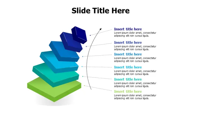 Six Level Stacked Pyramid Infographic | 3D | PPT Design