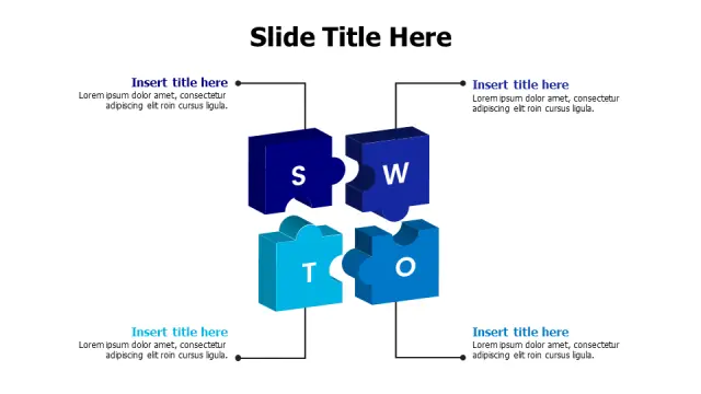 SWOT Analysis 3D Puzzle Blocks Diagram | PPT Design