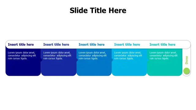 Five Stage Gradient Flow Process Blocks | PPT Design
