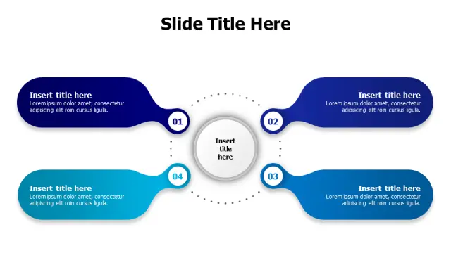 Four Point Central Hub Process Diagram | PPT Design