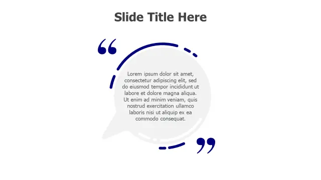 Curved Quote Marks Text Block Layout | Quotes | PPT Design