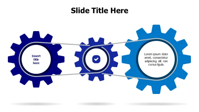Three Stage Process Gear Workflow Diagram | PPT Design