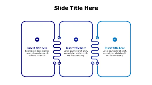 Three Stage Connected Process Flow Diagram | PPT Design