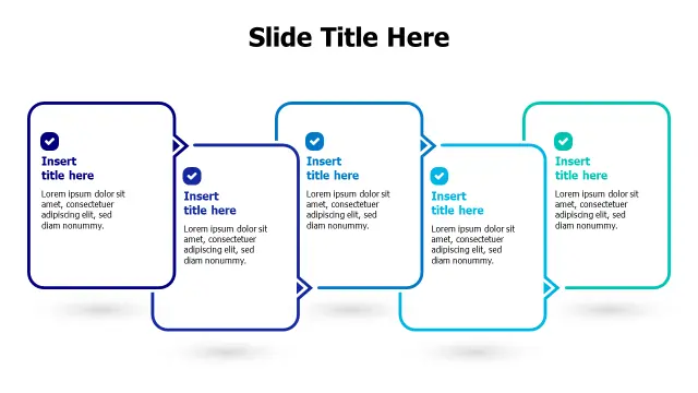 4-Stage Connected Process Flow Diagram | Arrows | PPT Design