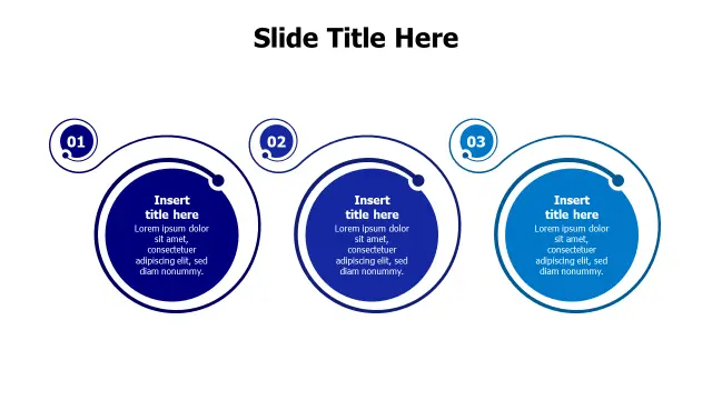 Three Step Connected Circles Process Flow | PPT Design
