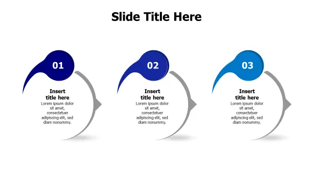3-Step Circular Arrow Flow Process | Arrows | PPT Design