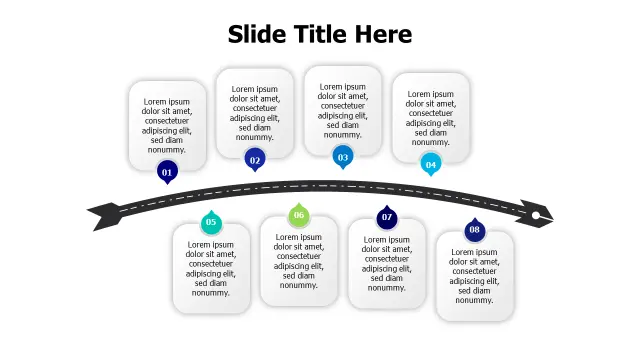 8-Step Arrow Path Process Flow | PPT Design