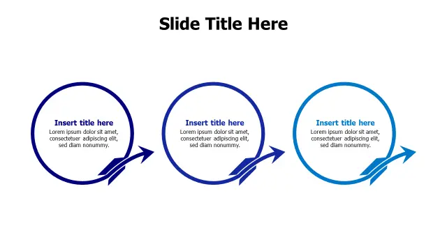 Three Stage Process Flow Circular Diagram | PPT Design