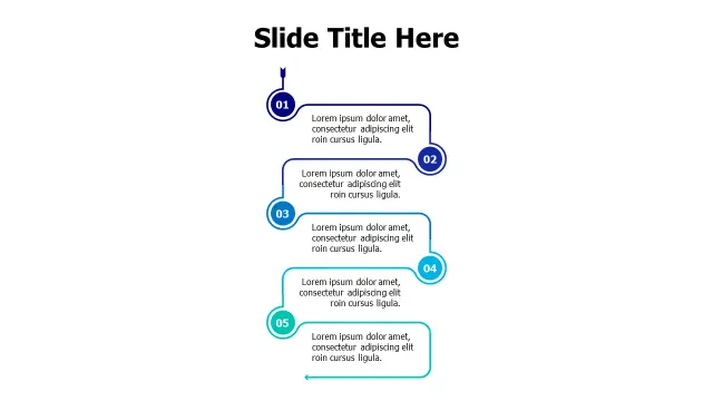 Five Step Vertical Process Flow Diagram | PPT Design