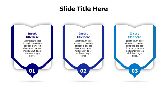 Three Step Book Shield Infographic Template | PPT Design