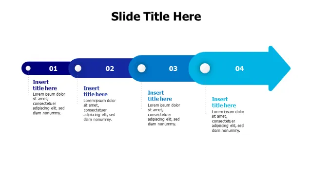 4-Step Arrow Progress Flow Diagram | Arrows | PPT Design
