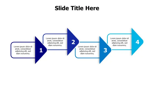 4-Step Process Flow Arrow Chain | Arrows | PPT Design