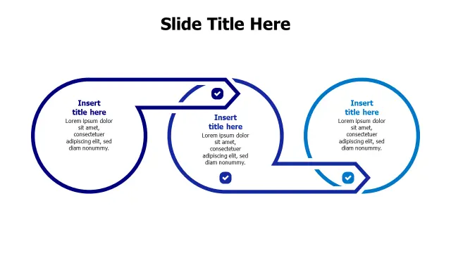 Three Step Process Flow Chain Diagram | Arrows | PPT Design