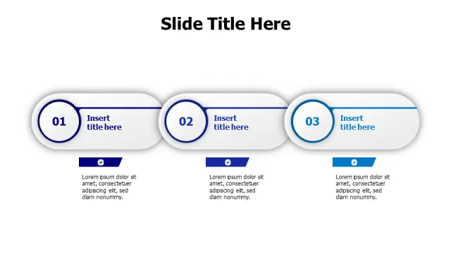 3-Step Linear Process Flow Banners | PPT Design