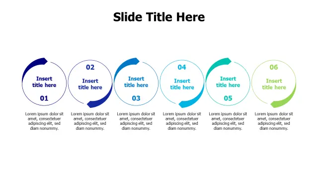 Six Step Circular Arrow Flow Process | Arrows | PPT Design