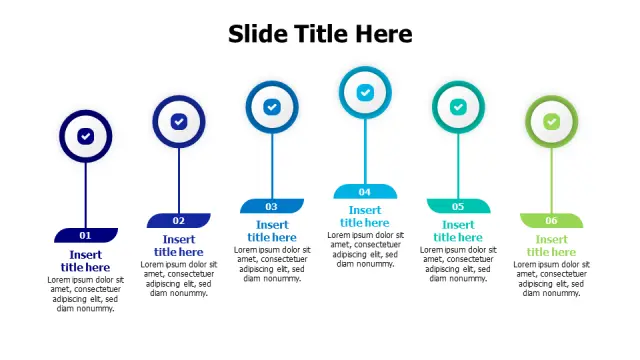 Six Step Linear Process Timeline Infographic | PPT Design