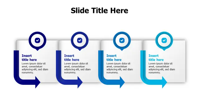 4-Step Process Arrow Flow Chart | Arrows | PPT Design