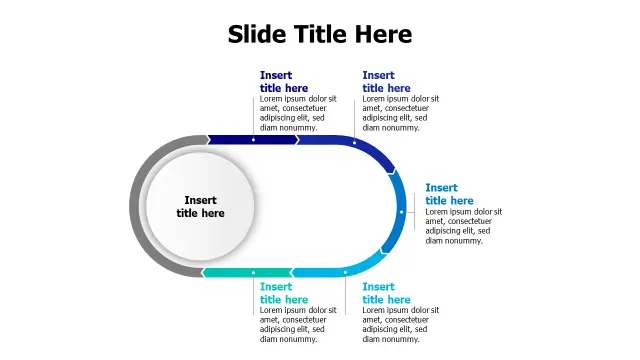 5-Stage Oval Process Flow Diagram | Arrows | PPT Design