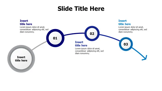 3-Step Linear Process Flow Diagram | Arrows | PPT Design