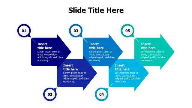 5-Step Process Chevron Arrow Workflow | Arrows | PPT Design