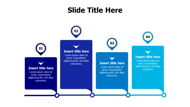 Four Stage Timeline Milestone Blocks | PPT Design