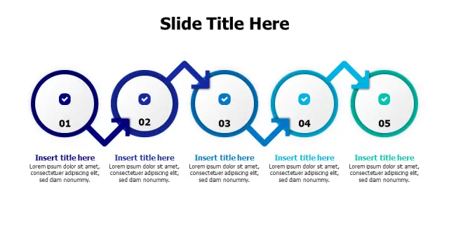 5-Step Process Flow Circle Diagram | Arrows | PPT Design