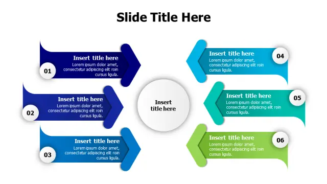 Six Point Radial Arrow Process Infographic | PPT Design