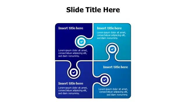 Four Section Interlocking Puzzle Blocks | PPT Design
