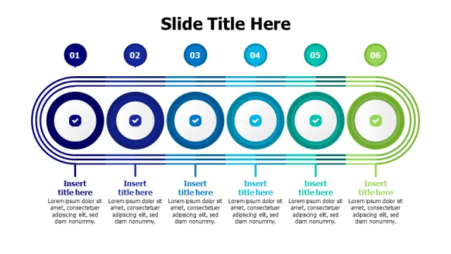 Six Step Curved Track Timeline Infographic | PPT Design