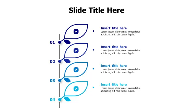 4-Step Leaf Branch Timeline Infographic | PPT Design