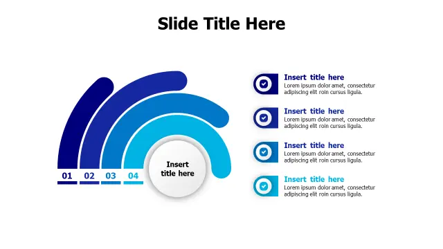 4-Point Curved Arc Progress Infographic | Round | PPT Design