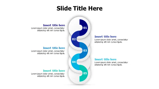 5-Step Curved Process Flow Infographic | PPT Design