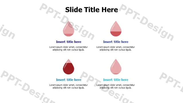 Four Blood Drop Medical Infographic Grid | Free PPT Template