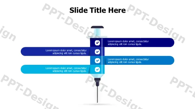Medical Syringe 4-Step Process Infographic | Free PPT Template