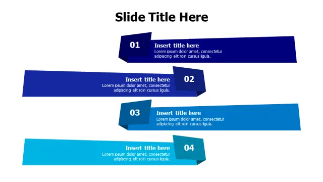 4-Step Ribbon Banner Process Flow | Agenda | PPT Design