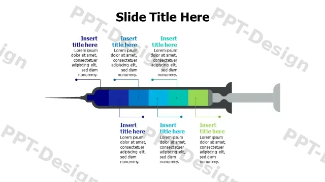 Medical Syringe Process Flow Infographic | Free PPT Template