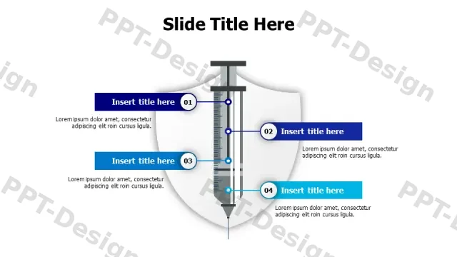 4-Stage Vaccination Process Shield Infographic | Free PPT Template
