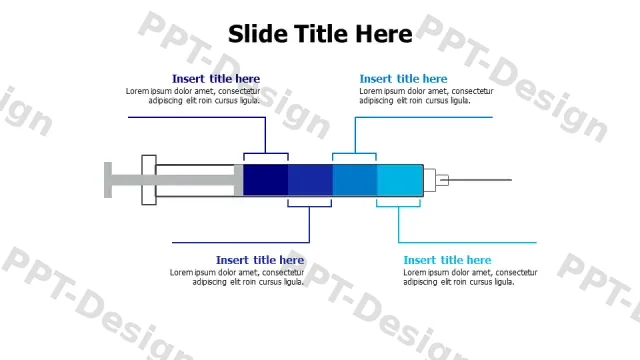 Medical Syringe Process Four Stage Infographic | Free PPT Template