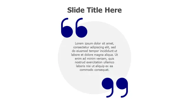 Quotation Marks Circle Text Layout | Quotes | PPT Design