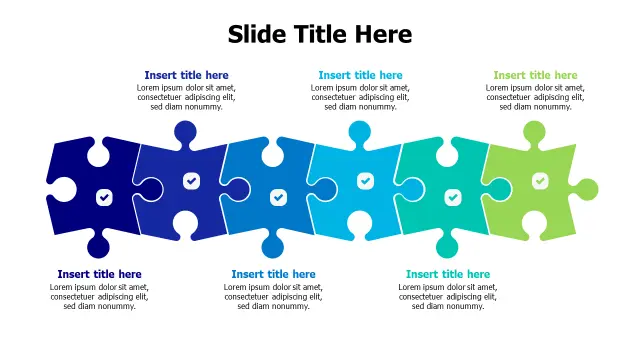 Six Step Process Puzzle Chain Infographic | PPT Design