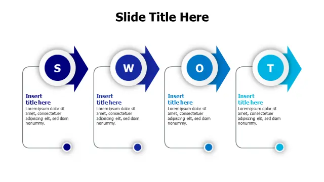 SWOT Analysis Linear Arrow Process Template | PPT Design