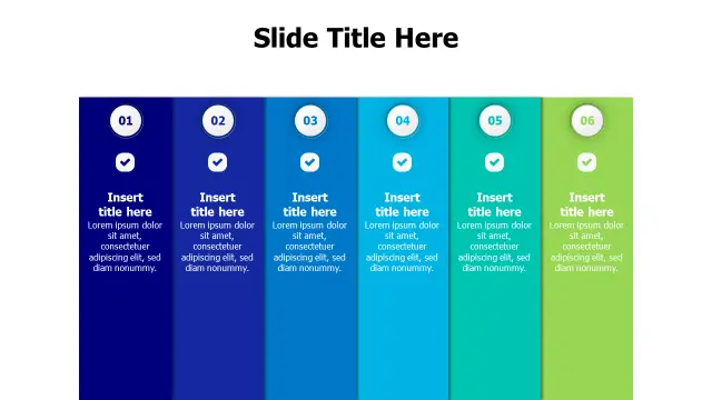 6-Step Process Gradient Column Layout | Agenda | PPT Design