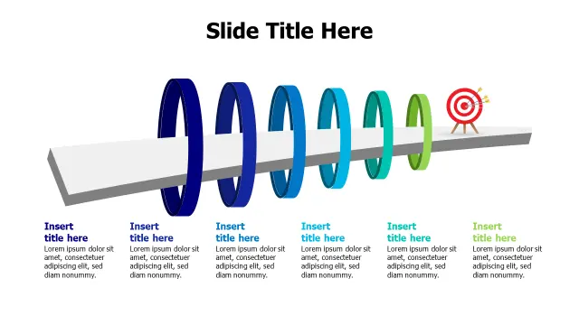 Six Stage Target Achievement Funnel Diagram | PPT Design