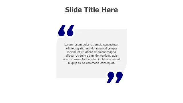 Large Quotation Mark Text Block Layout | Quotes | PPT Design