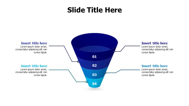 4-Stage Sales Funnel 3D Cone | 3D | PPT Design